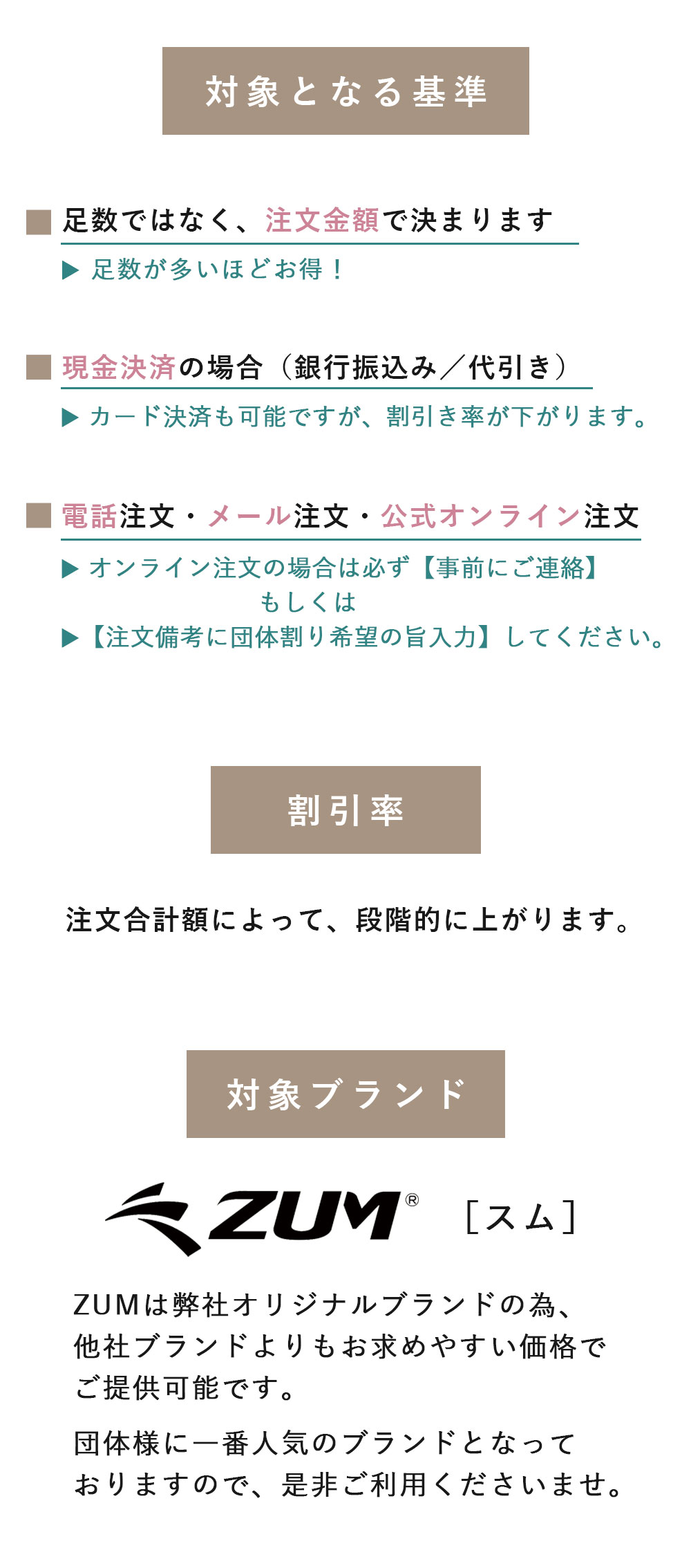 団体割り内容