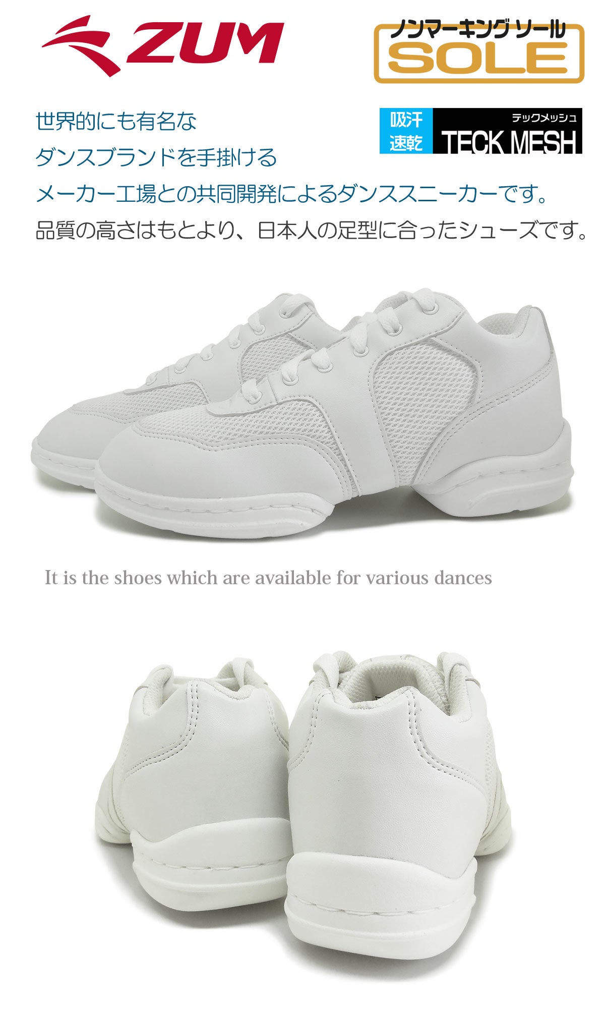 ダンススニーカーダンススニーカーダンスシューズ白黒チアリーディングチアダンスジャズシューズレディースメンズキッズヒップホップジャズダンスズンバフィットネスブラックホワイトZUMスムZDS750楽天【期間限定特価】